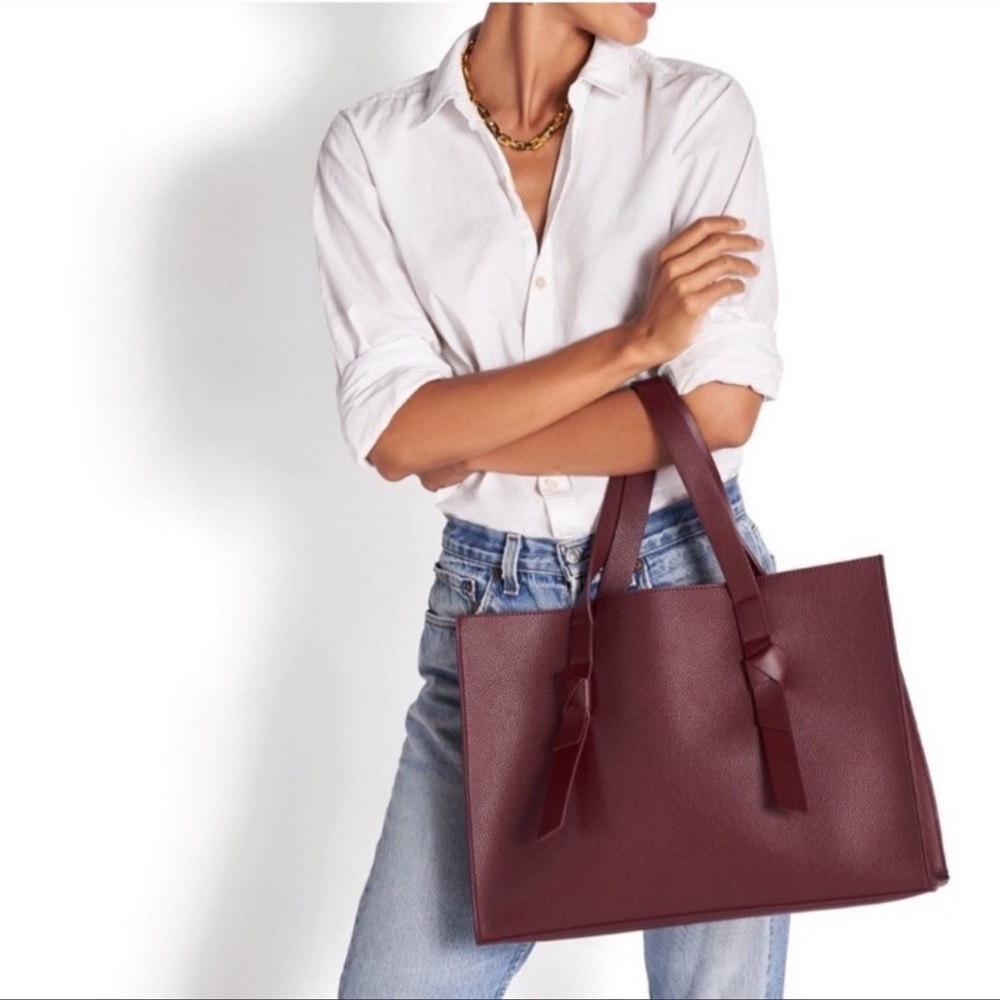 Rachel Zoe Burgundy Vegan Leather Knot Tote NWT